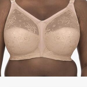 Lace Full Coverage Bra in Beige Goddess bows 42 H wireless